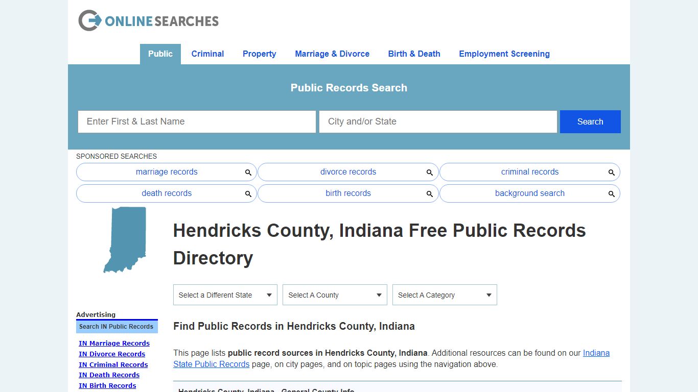 Hendricks County, Indiana Public Records Directory