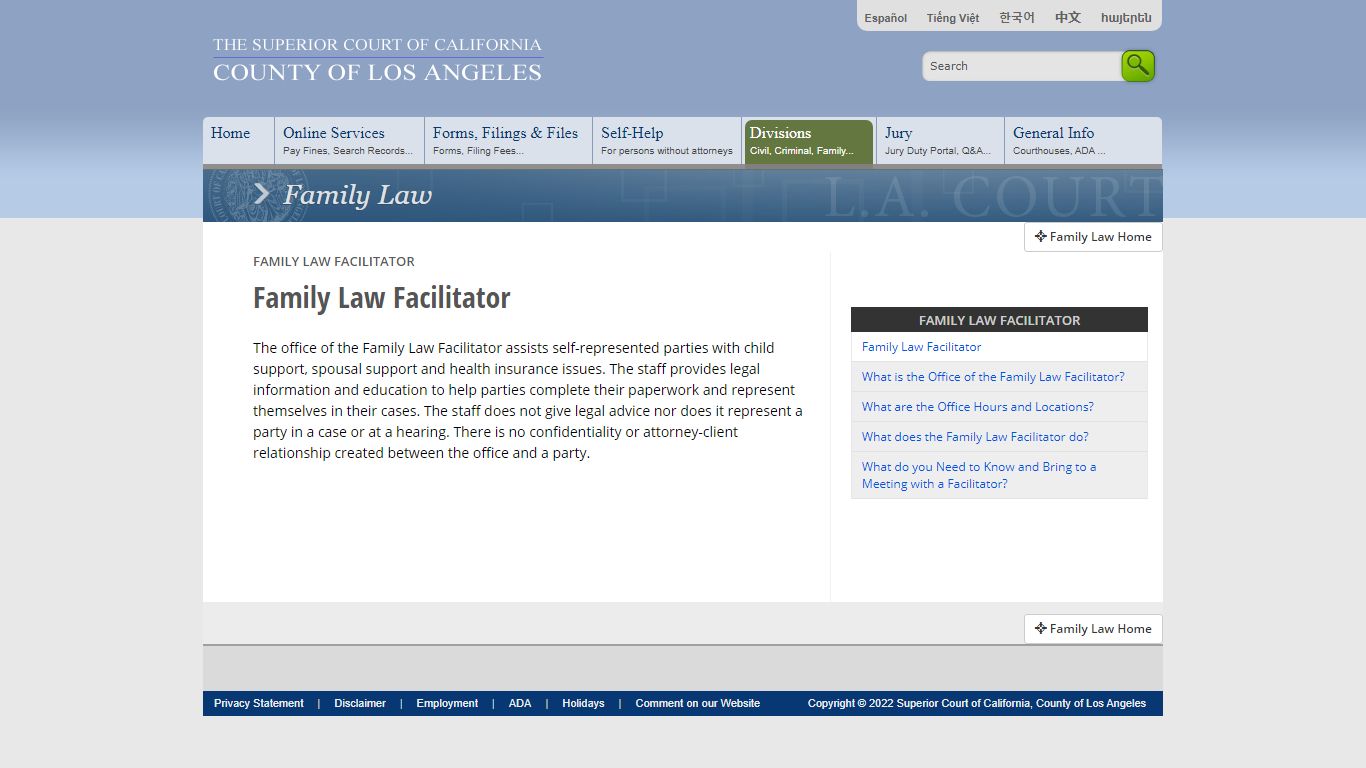 Family Law Division - LA Court